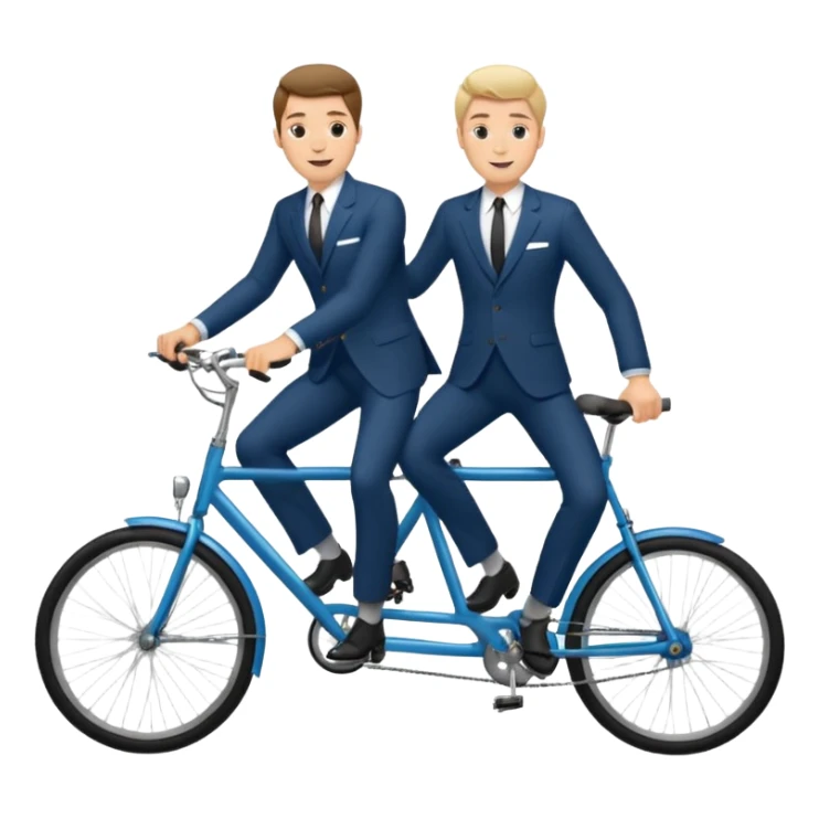 Two handsome men in suits riding a tandem bike sticker