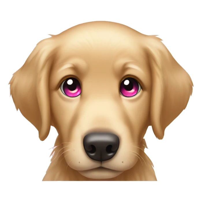 Golden retriever puppy with pink eyes  sticker