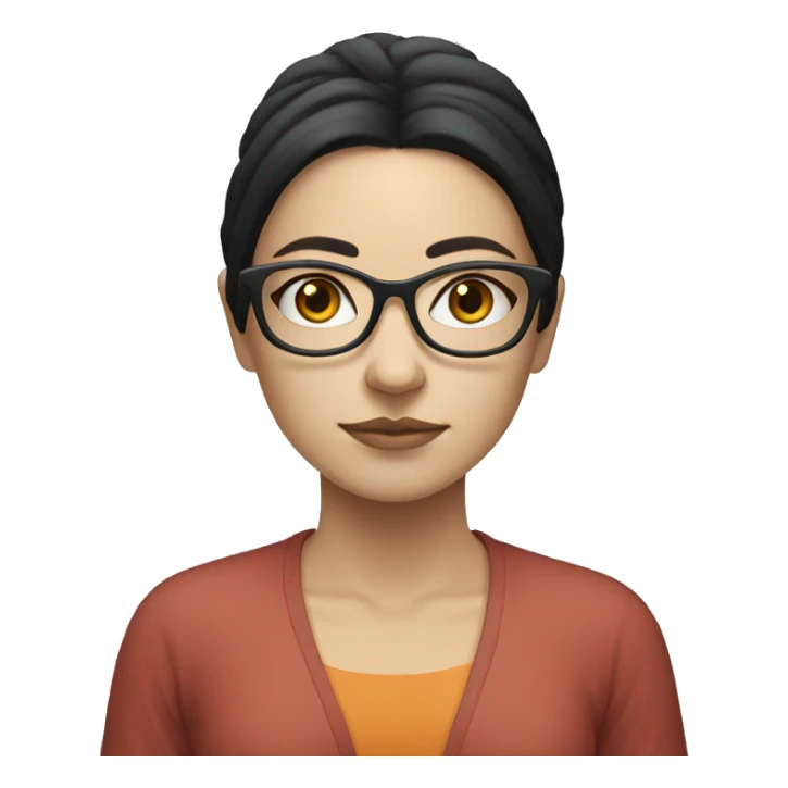 Black haired, white skinned girl with glasses meditating sticker