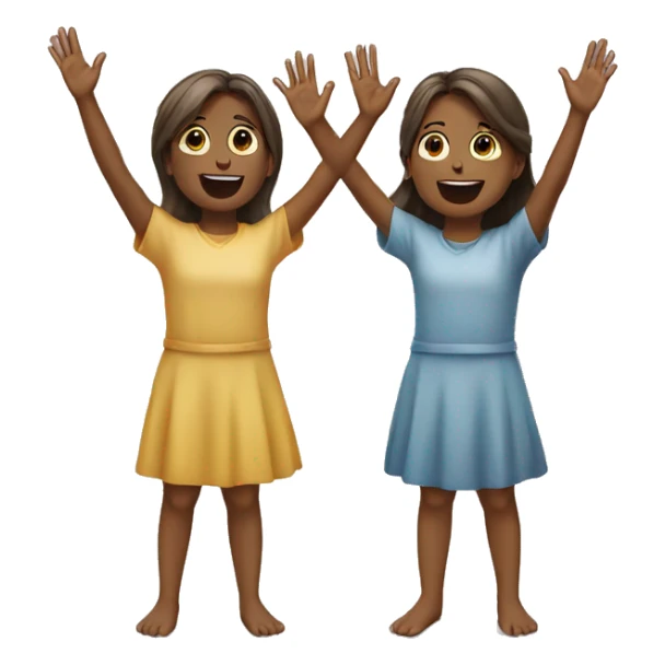 Two girls praising the Lord sticker