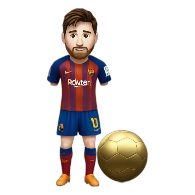Lionel messi avec le ballon d'or sticker