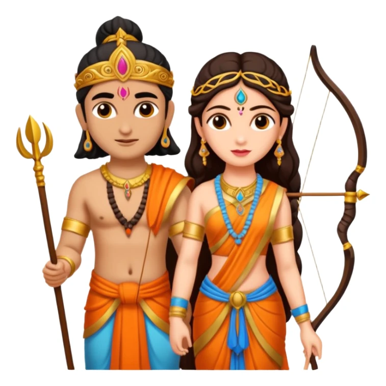 Lord Ram with sita and bow sticker