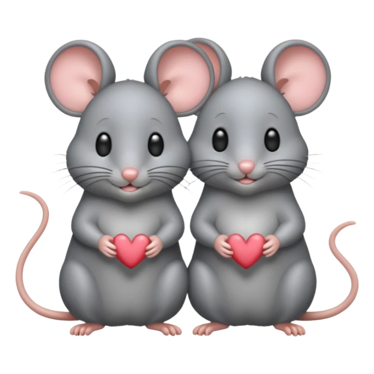 This is perfect but can you make the mice grey mice and blushing instead or kissing each other sticker