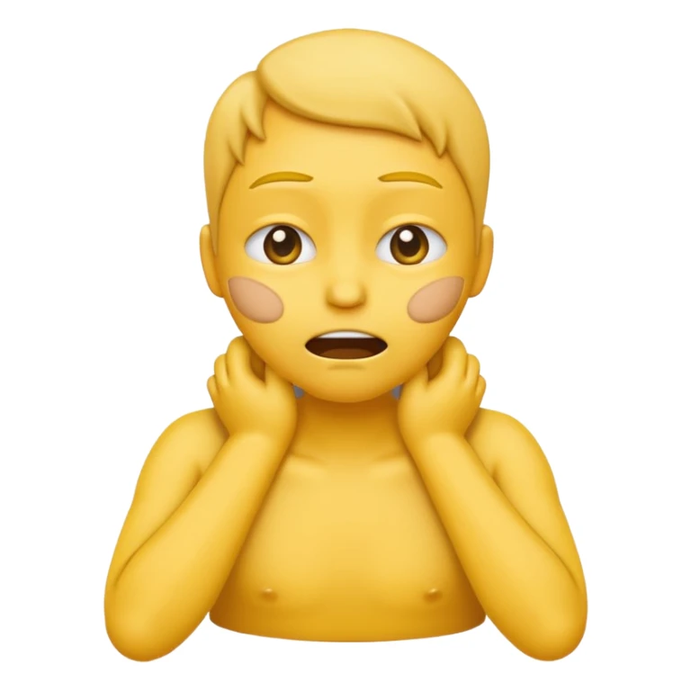 yellow emoji hands choking its neck  sticker