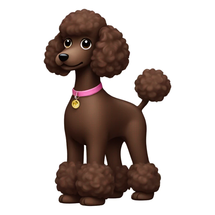 chocolate poodle with modern haircut sticker