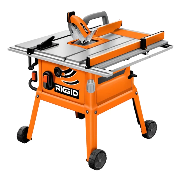 RIDGID 10″ Jobsite Table Saw, isometric view sticker