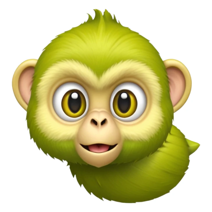 An open banana with a realistic green monkey head coming out of it sticker