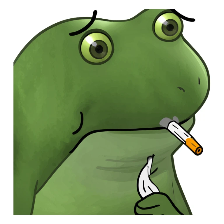 emoji with tired eyes and smoke sticker