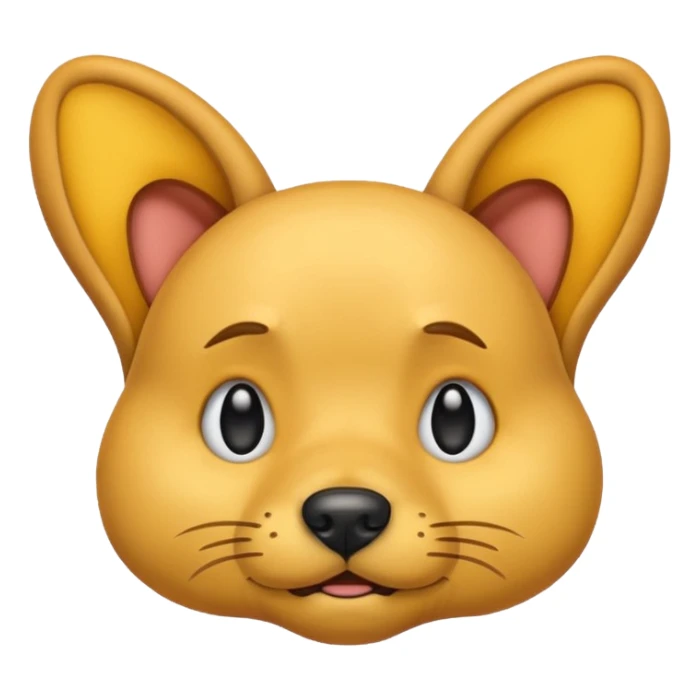 Sad yellow emoji with dog ears and a tail sticker