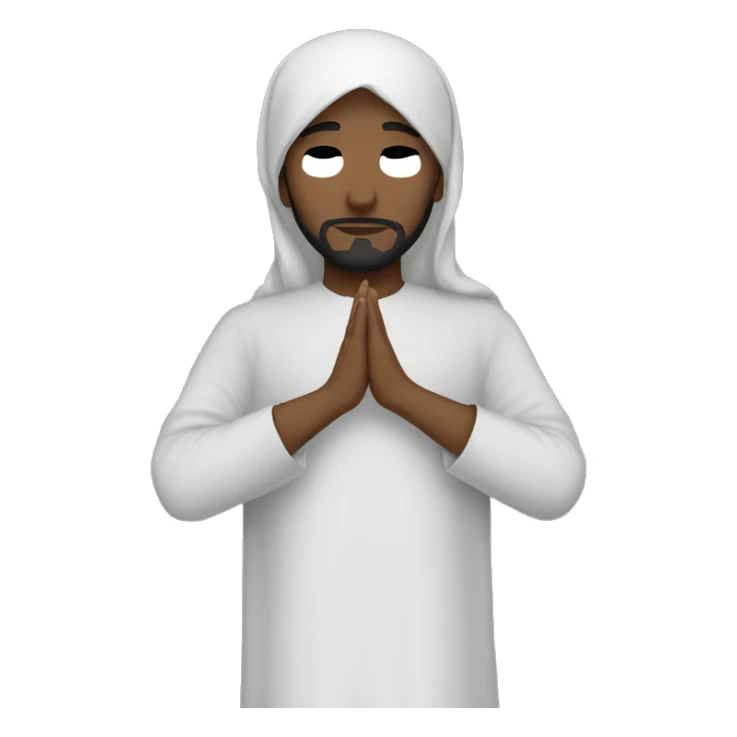A Muslim who prays with no face sticker
