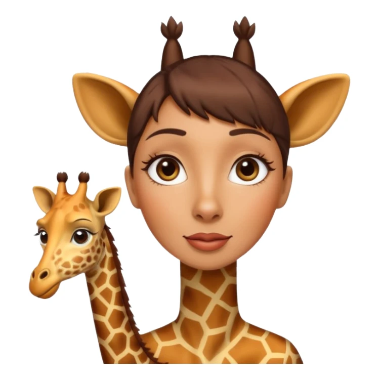 Woman with a neck like giraffe  sticker