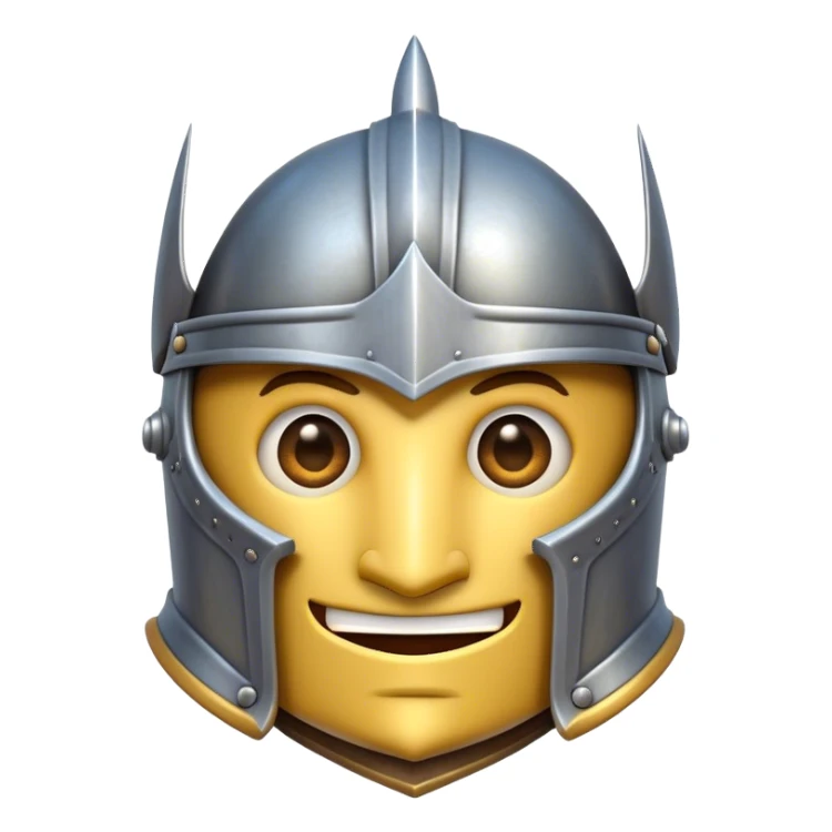 Clash of Clans aesthetic Comical Knight Portrait Emoji, Head tilted dramatically with an exaggerated, fun expression and wide, comically expressive eyes behind a quirky open helm, featuring a sturdy, cartoonish armored build with playful detailing and natural skin tone, Simplified yet hilariously expressive features, highly detailed, glowing with a slightly sassy metallic glow, high shine, dramatic yet playful, stylized with an air of cheeky medieval mischief, soft glowing outline, capturing the essence of a meme-worthy knight who brings lighthearted fun to epic battles! sticker