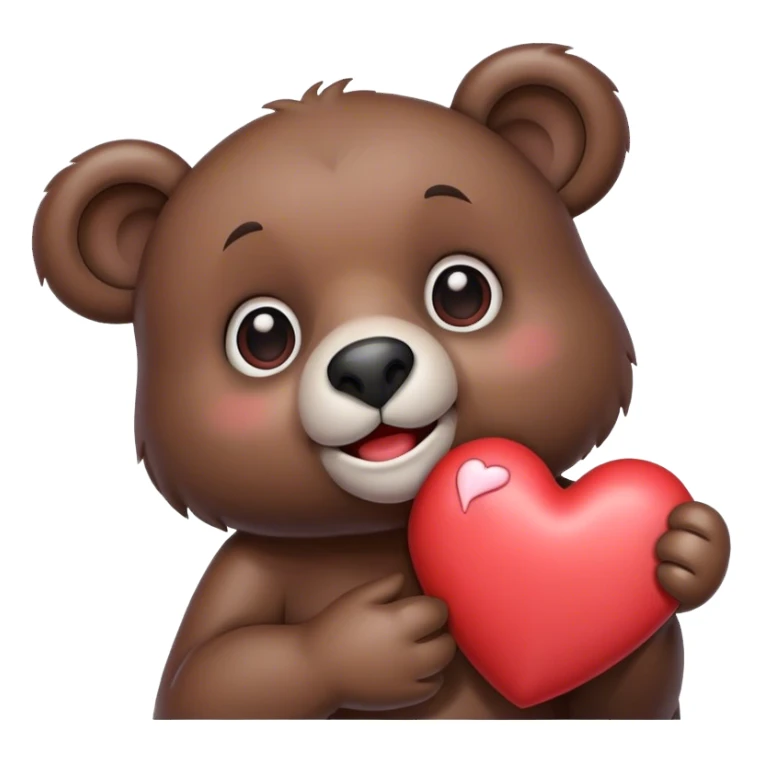 Bear with heart  sticker