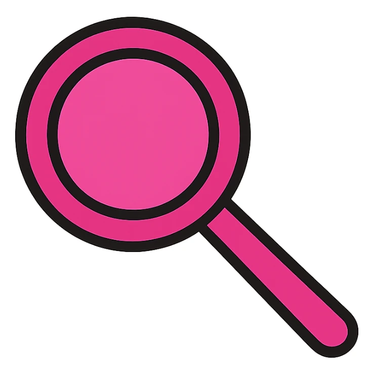 pink magnifying glass icon for job application tracker sticker