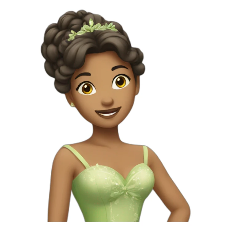 Tiana with dress sticker