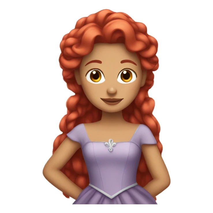 princess with red hair sticker