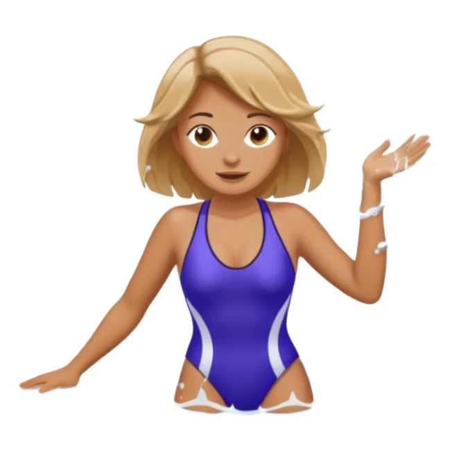 water sports woman along with water sticker