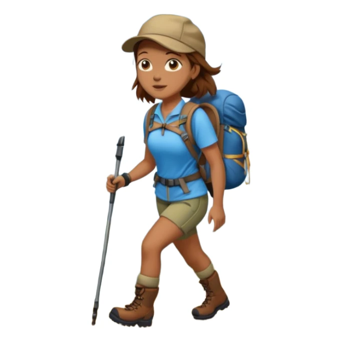 woman hiking  brown hair sticker