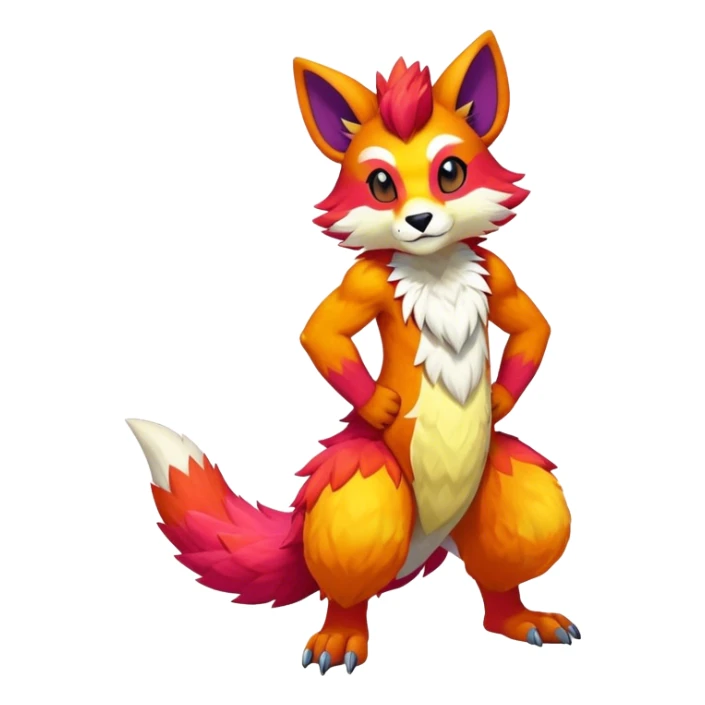 colorful anthro vernid fursona Fakemon sticker