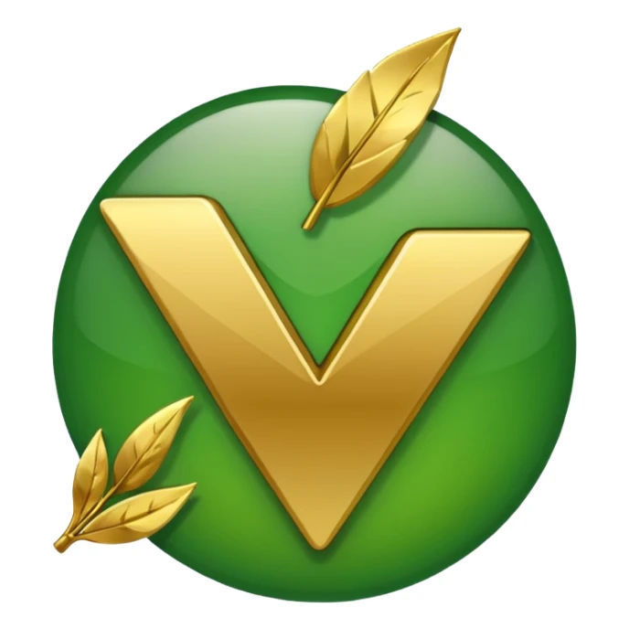 check mark with golden and green colours sticker