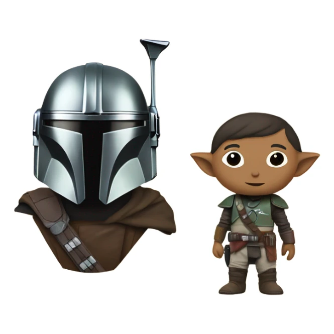 The mandalorian and grogu sticker