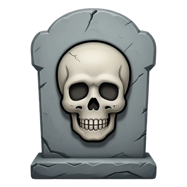 tombstone with a skull emoji sticker