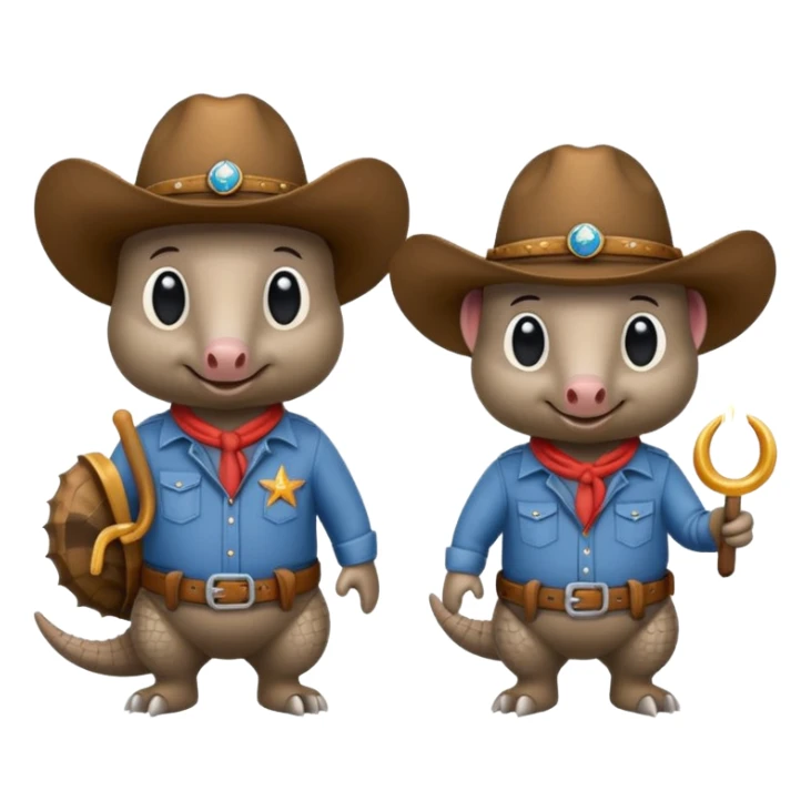 armadillos with cowboy hat team logo  sticker
