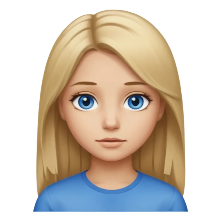 Dirty blonde hair girl with straight middle part sticker