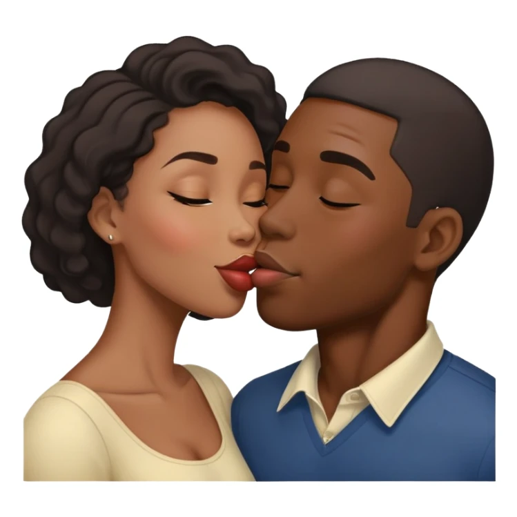 Black man woman kissing  sticker