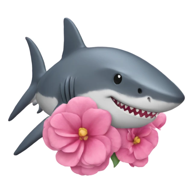 Pink shark with flower crown  sticker
