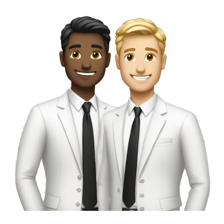 TWO GUYS IN BUSINESS SUITS, WHITE AND BLACK, BEST FRIENDS VIBE sticker