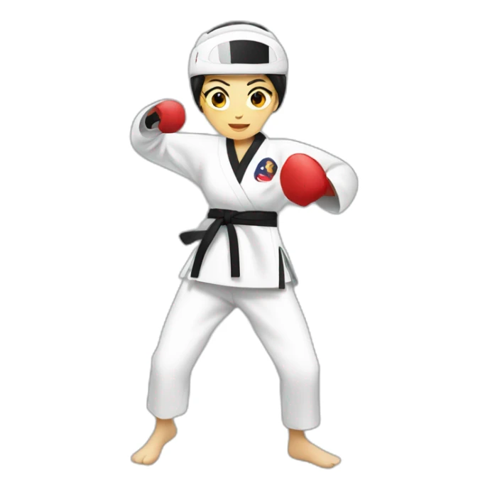 taekwondo woman sticker
