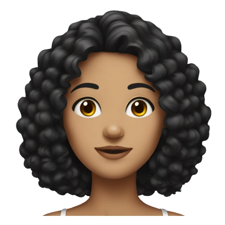 Head, Tan skin woman, thick curly black hair , dark eyes sticker