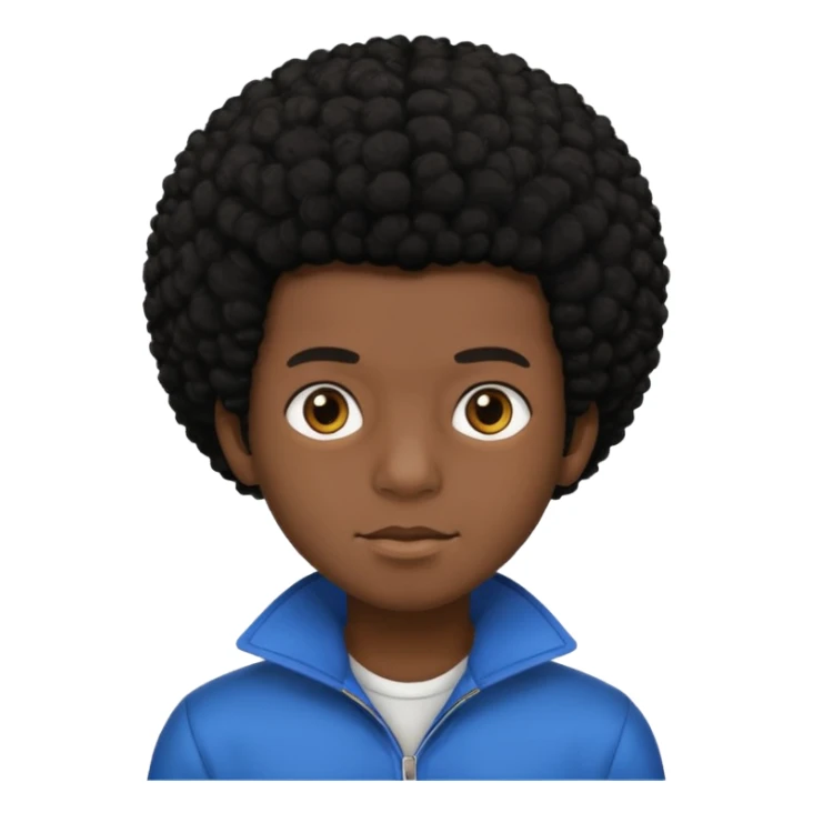 boy with black afro hair and black skin sticker
