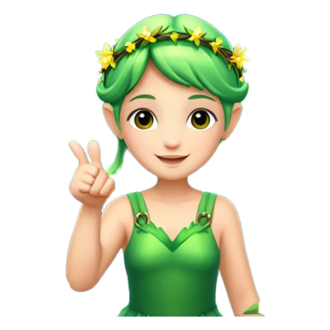 forest fairy double thumbs up with fireflies sticker