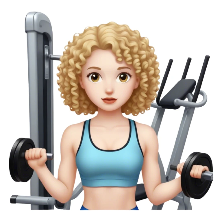 Curly girl pale gym  sticker
