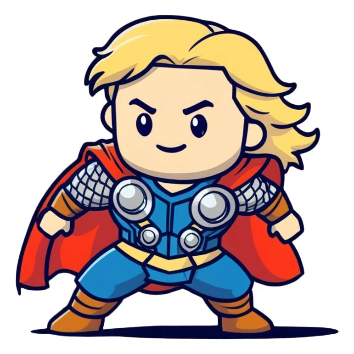 thor with flowing blonde hair sticker