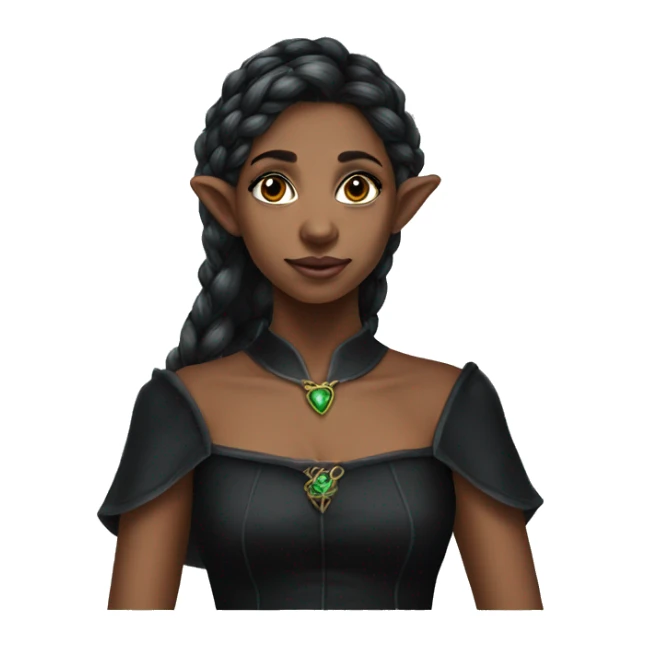 female elf fantasy black dress sticker