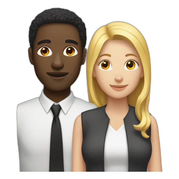 Black man and white woman sticker
