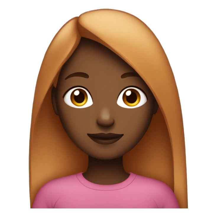 brown skin girl with ginger straight hair  sticker