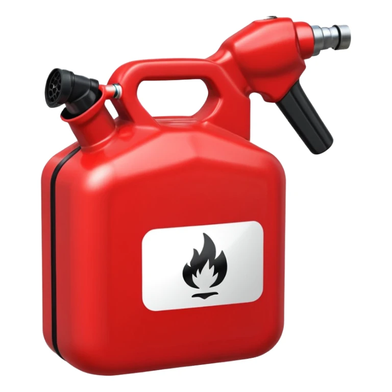 2d red gas can ios emoji with black nozzle sticker