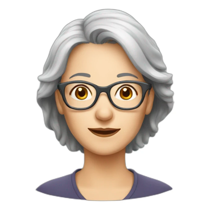 grey hair european women with glasses middle aged sticker