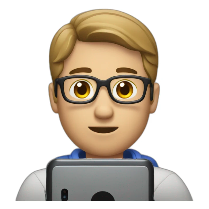 Man editing a video on his phone sticker