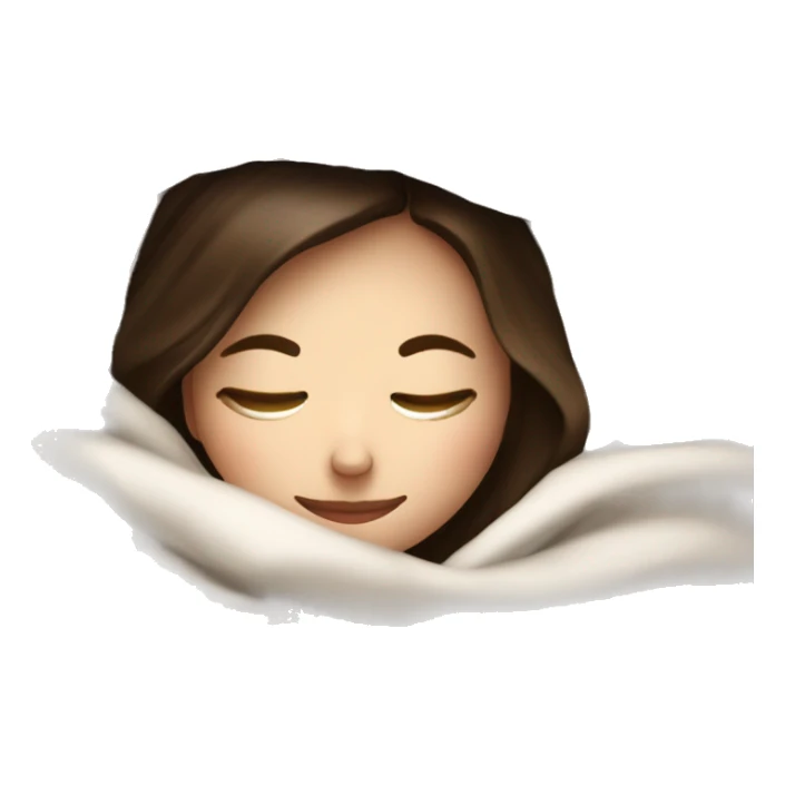 White girl brunette inside a blanket sipping coffee eyes closed sticker