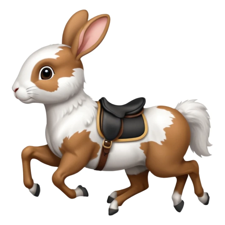 Exciting rabbit galloping on the back of horse sticker