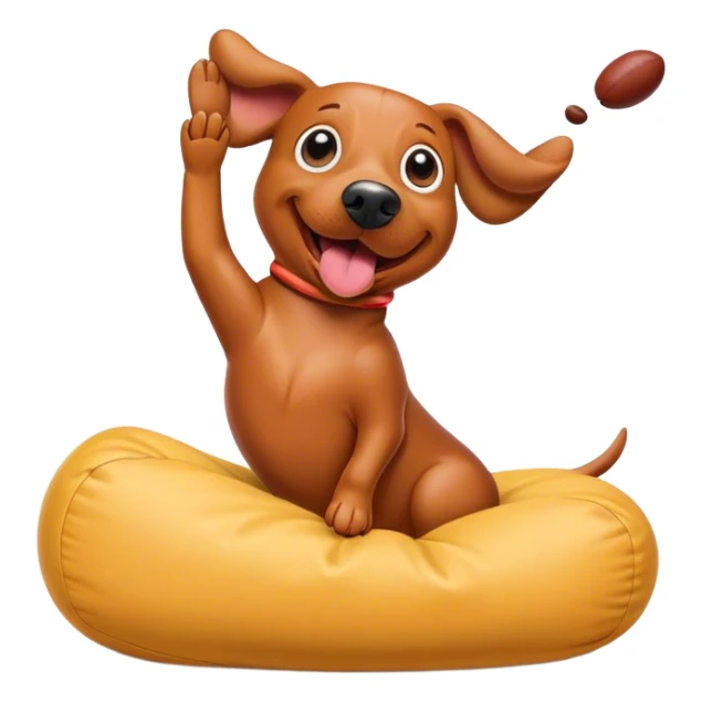Wiener dog tossing a bean bag sticker