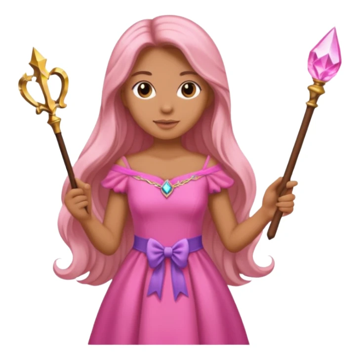 beautiful-haired in pink woman with a wand sticker
