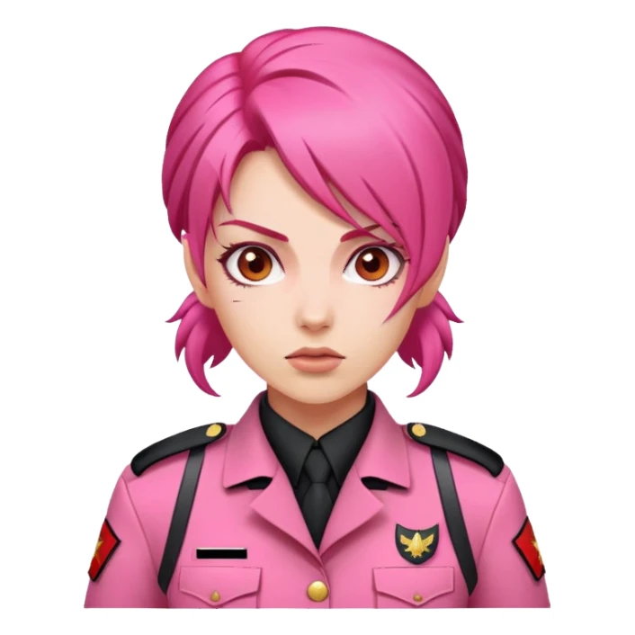 Pink red woman soldier power attackng sticker