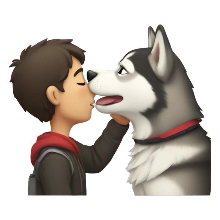Husky kissing human sticker