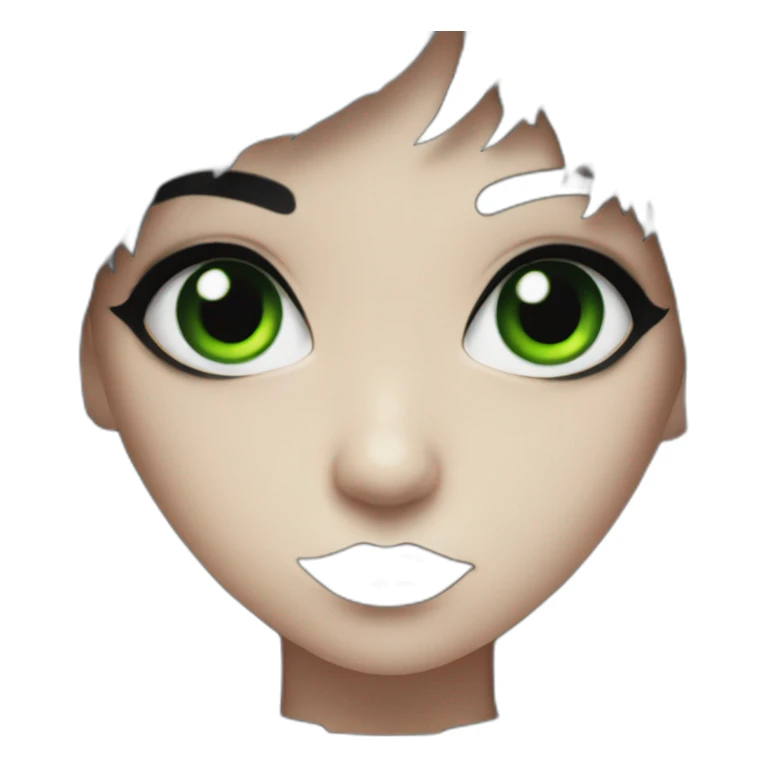 goth girl with green eyes sticker